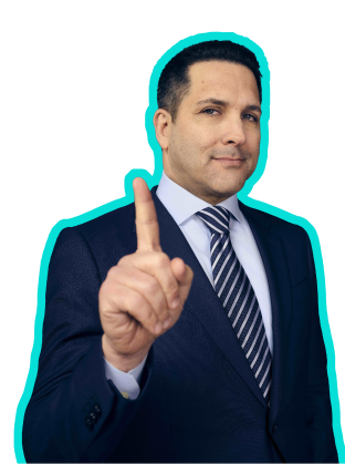 Adam Schefter smiling and holding up his index finger